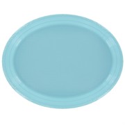Pastel Blue Oval Plastic Plates - Large Pk25 