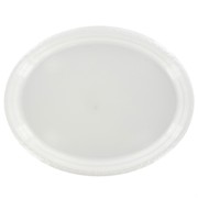 White Oval Plastic Plates - Large Pk25 