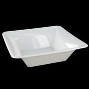 White Plastic Bowls - Square Medium 18cm Pk20 