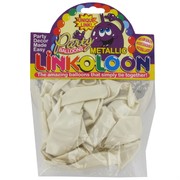 Balloon Link-O-Loon Metallic White Pk16 