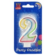 Party Candle Rainbow #2 Pk1 