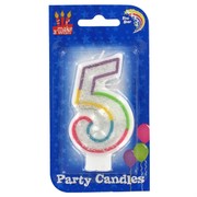 Party Candle Rainbow #5 Pk1 