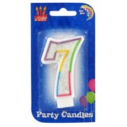 Party Candle Rainbow #7 Pk1 