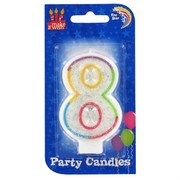 Party Candle Rainbow #8 Pk1 
