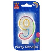 Party Candle Rainbow #9 Pk1 