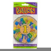 Balloon Foil 18in Balloons Birthday Age 1 Pk1 