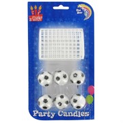Soccer Party Candles - Soccer Ball With Net Pk6 