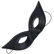 Black Glitter Masquerade Mask - 'Cat' Pk 1 