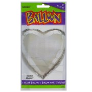 Balloon Foil 18in Silver Heart Pk1 