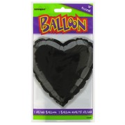 Balloon Foil 18in Black Heart Pk1 
