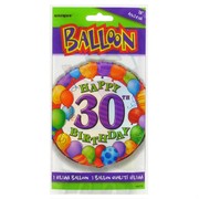 Balloon Foil 18in 30 Birthday Balloons Multi Pk1 