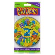Balloon Foil 18in Balloons Birthday Age 2 Pk1 