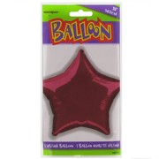 Balloon Foil 20in Burgundy Star Pk1 