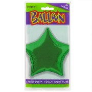 Balloon Foil 20in Green Star Pk1 