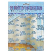 Blue Glitz Hanging Party Decoration - Happy Birthday Pk6