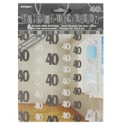 Black and Silver Glitz Hanging Party Decoration - 40 Pk6 