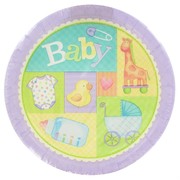 Baby Shower Plates - Large 23cm Pastel Patchwork Pk8 