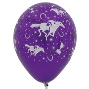 Balloons Latex Horse Racing Carnival Crystal Assorted Pk10 
