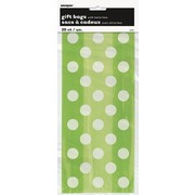Lime Green Cello Bag with White Polka Dots Pk20 