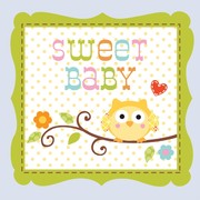Owl Baby Shower Napkins - Cocktail Happi Tree Boy 3Ply Pk16 