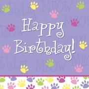 Purr-ty Time Party Lunch Napkins - 2Ply Birthday Pk18 