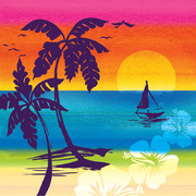 Luau 3Ply Lunch Napkins - Aloha Summer Pk 16 