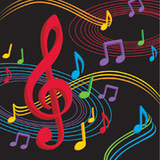 Dancing Music Notes 3Ply Lunch Napkins Pk 16