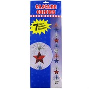 Decoration Cascade Column 7 Ft of Dangling Stars Red Blue Silv Pk1 