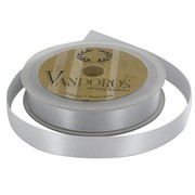 Ribbon Poly Satin 15mm x 25m Silver Pk1 