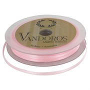 Ribbon Poly Satin 3mm x 50m Powder Pink Pk1 