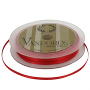 Ribbon Poly Satin 3mm x 50m Spice Red Pk1 