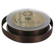Ribbon Poly Satin 15mm x 25m Brown Pk1 