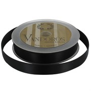 Ribbon Poly Satin 15mm x 25m Black Pk1 