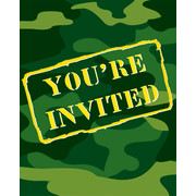 Invitations Army Camo Gear Pk8 