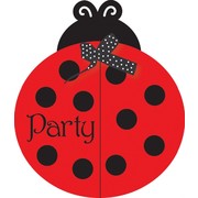Ladybug Party Invitations & Envelopes - Ladybug Fancy Pk 8 
