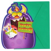 Monster Party Invitations - Monster Mania Pk8 