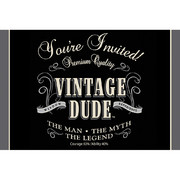Vintage Dude Invitations & Envelopes Pk 8