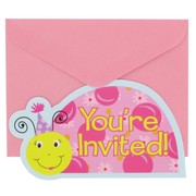 Ladybug Party Invitations & Envelopes - Li'l Lady Pk 8 
