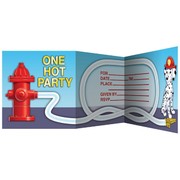 Fire Engine Party Invitations & Envelopes - Firefighter Pk8 