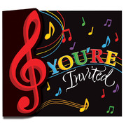 Dancing Music Notes Invitations & Envelopes Pk 8
