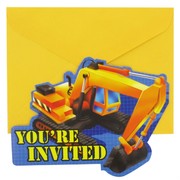 Under Construction Party Invitations Pk8 