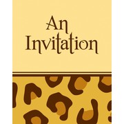 Invitations & Envelopes Leopard Print Pk8 
