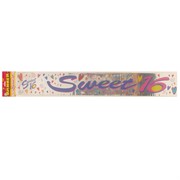 Banner Foil 3.6m Sweet 16 Pk1 