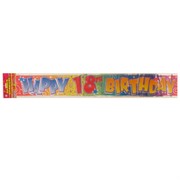 Banner Foil 3.6m Happy 18 Pk1 