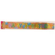 Banner Foil 3.6m Baby Happy 1st Birthday Pk1 