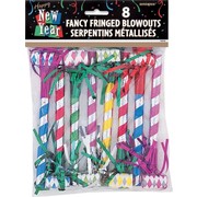 New Year Fringed Party Blowouts Pk8 