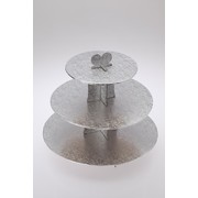 Silver 3 Tier Cupcake Stand Pk 1