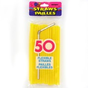 Straws Flexible Sunflower Yellow Pk50 