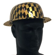 Gold & Black Check Derby Hat Pk 1 