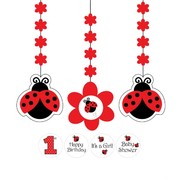 Ladybug Party Decorations - Hanging Cutouts Ladybug Fancy Pk 3 